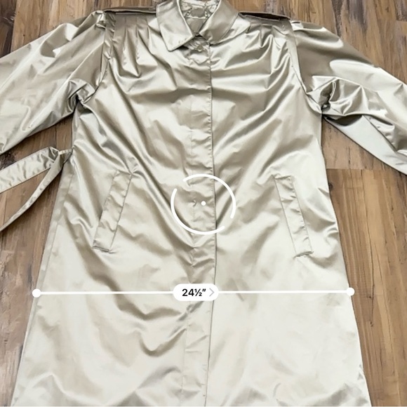 VTG 80s Metallic Champagne Tone Trench Coat - Picture 12 of 14